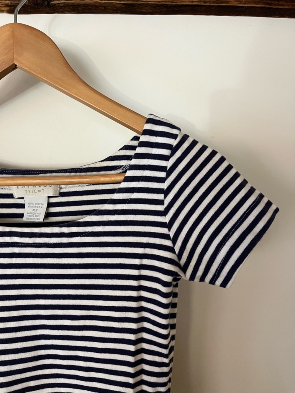 Express Ballet Navy & White Cap Sleeve Tee